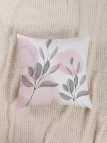 1入熱帶葉子印花坐墊套（不含填充物） - 藕粉色 - 查看 7