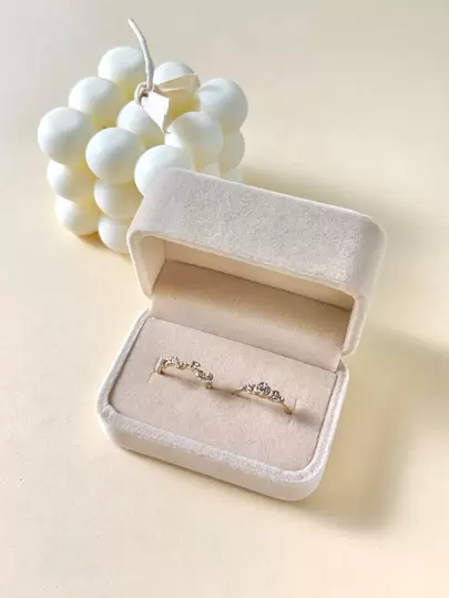 1pc Minimalist Ring Box, Beige Simple Ring Storage Box For Wedding, Gift For Sun Travel Cool Back To School