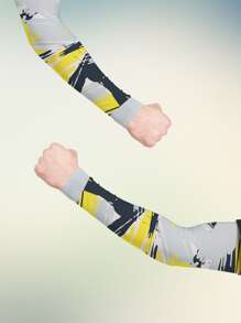 Sun Protective Anti UV 1pair Graphic Sun Protection Arm Sleeves - Multicolor - View 1