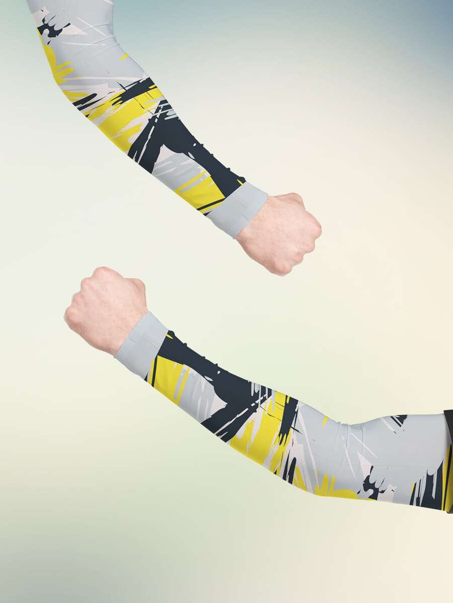Sun Protective Anti UV 1pair Graphic Sun Protection Arm Sleeves - Multicolor - View 1