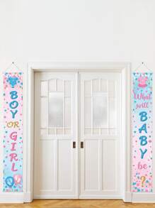 2入組性別派對對聯，派對裝飾，家居裝飾，對聯