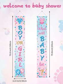 2入組性別派對對聯，派對裝飾，家居裝飾，對聯