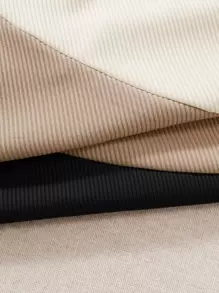 SHEIN Unity Colour Block Rib-knit One Shoulder Bodysuit - Multicolor - View 3