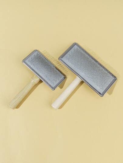 1pc Simple Wood Handle Pet Hair Comb