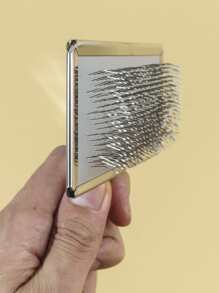 1入組簡約木柄犬貓毛髮梳 - 灰色 - 查看 5