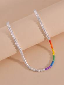 Đầy màu sắc Trang trí hạt Ngọc trai giả Đính cườm Dây chuyền - Nhiều màu - Xem 2