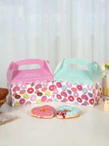 4入組 16*9.5*9.5 厘米粉紅色甜甜圈風格禮品盒，男孩女孩性別揭示粉紅色主題生日嬰兒洗禮婚禮家庭假日派對禮品包裝用品糖果盒，廚房烹飪包裝用品食品蛋糕盒，餅乾麵包盒 - 彩色 - 查看 2