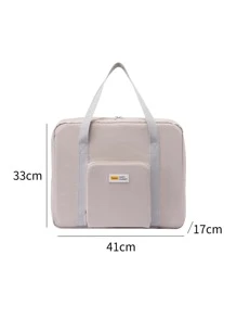 1 pieza Bolsa de viaje plegable y portátil, vibraciones bohemias - Caqui - Ver 3