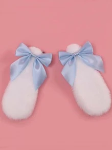 ROMWE 2入組蝴蝶結和卡通耳朵裝飾鴨嘴夾 - 彩色 - 查看 5