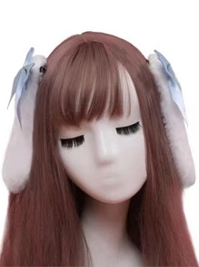 ROMWE 2入組蝴蝶結和卡通耳朵裝飾鴨嘴夾 - 彩色 - 查看 4