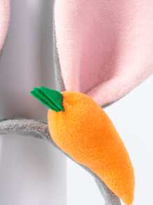 卡通兔耳朵和胡蘿蔔裝飾立體髮箍