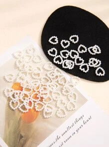 400 件人造珍珠心形设计 DIY 发饰雪花 - 白色 - 查看 1