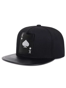 Đàn ông chơi bài Patch trang trí Hip Hop Cap - màu đen - Xem 1