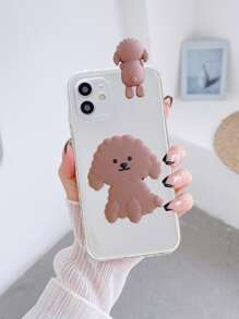 Funda para móvil con diseño de perro de dibujos animados con agarre de teléfono sobresaliente - transparente - Ver 3