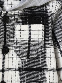 Baby Boy Plaid Print Hooded Coat Without Tee