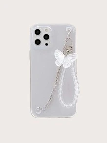 Funda De Teléfono Transparente Con Colgante De Mariposa - transparente - Ver 2