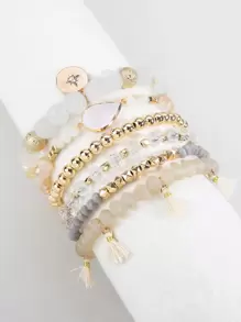 6 cái Tua Charm Cườm Vòng tay - Nhiều màu - Xem 1