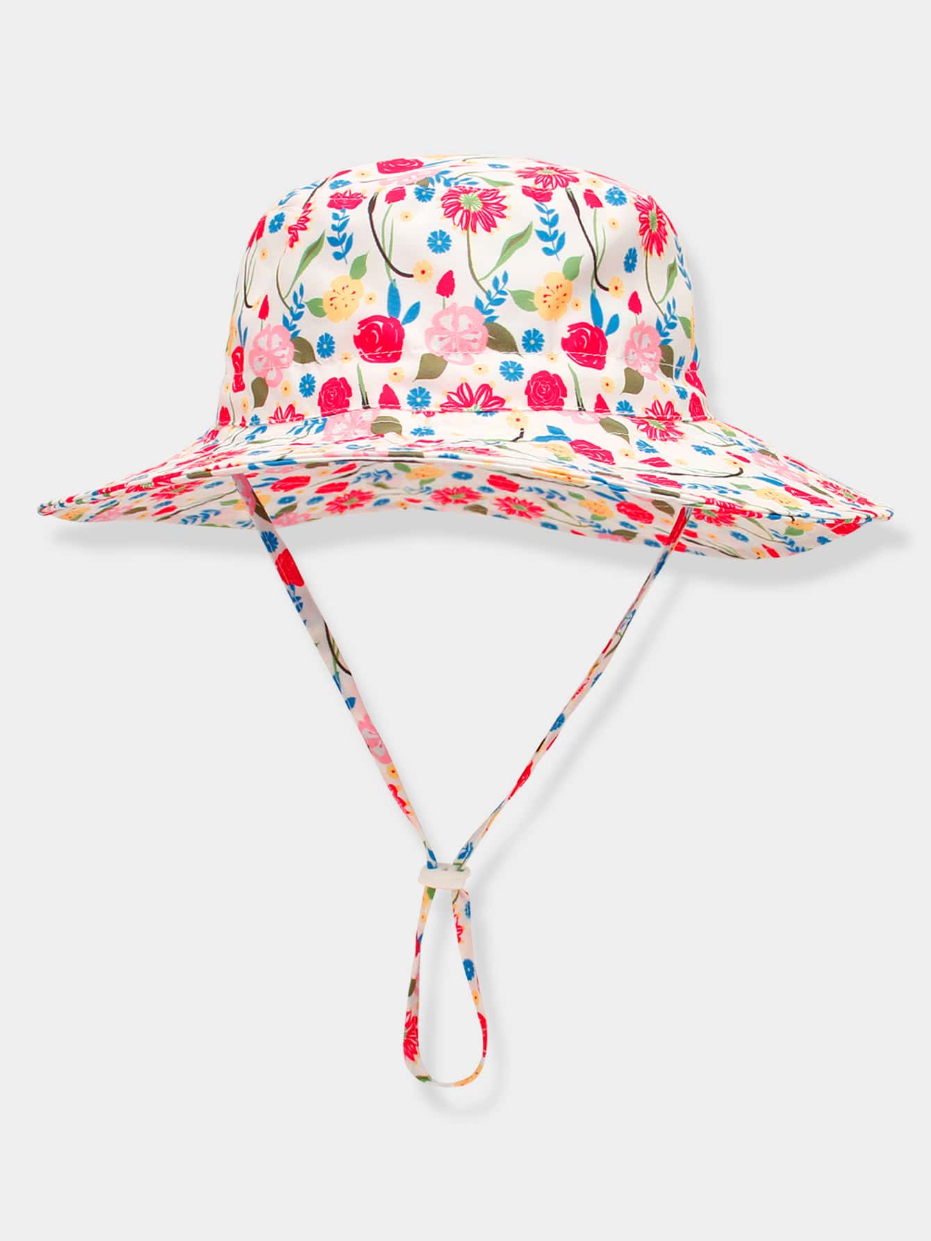 1 件儿童花朵太阳帽女童网眼渔夫帽幼儿防紫外线沙滩帽儿童可折叠渔夫帽适合 0-6 岁女孩 - 彩色 - 查看 1