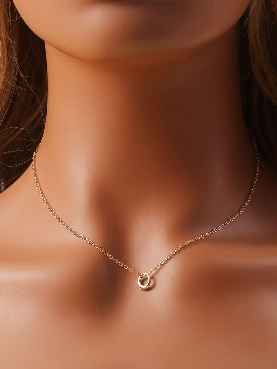 1 Miếng Châu Âu & Châu Mỹ Đúng mốt Đơn giản Hình học Xu hướng: Cắt giảm Váy rộng Hình dạng Vòng cổ dây  Đối với phụ nữ , Qủa tặng Đối với Lễ hội & Cuộc sống hàng ngày - Vàng - Xem 1