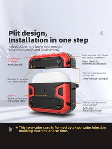 Color Block Anti-fall Case Compatible With Airpods - Multicolor - View 3