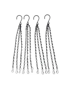 4pcs Plain Hanging Basket Chain - Black - View 1