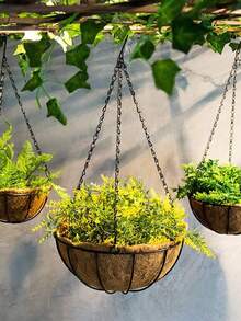 4pcs Plain Hanging Basket Chain - Black - View 2