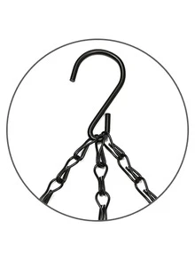 4pcs Plain Hanging Basket Chain - Black - View 3