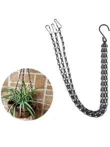 4pcs Plain Hanging Basket Chain - Black - View 5