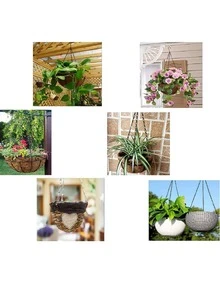 4pcs Plain Hanging Basket Chain - Black - View 6