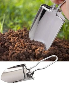 1pc Stainless Steel Garden Shovel - Silver - View 4