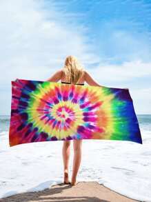 漩渦紮染沙灘巾 - 彩色 - 查看 3