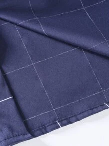 Manfinity Mode Men Grid Print Button Up Shirt - Navy Blue - View 4