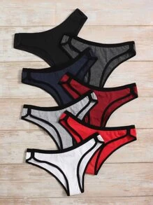 Shein Underwear&Sleepwear Basics Paquete de 7 Ropa interior deportiva con banda de contraste