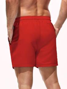 Surfspeed Men Solid Swim Trunks - Red - View 2
