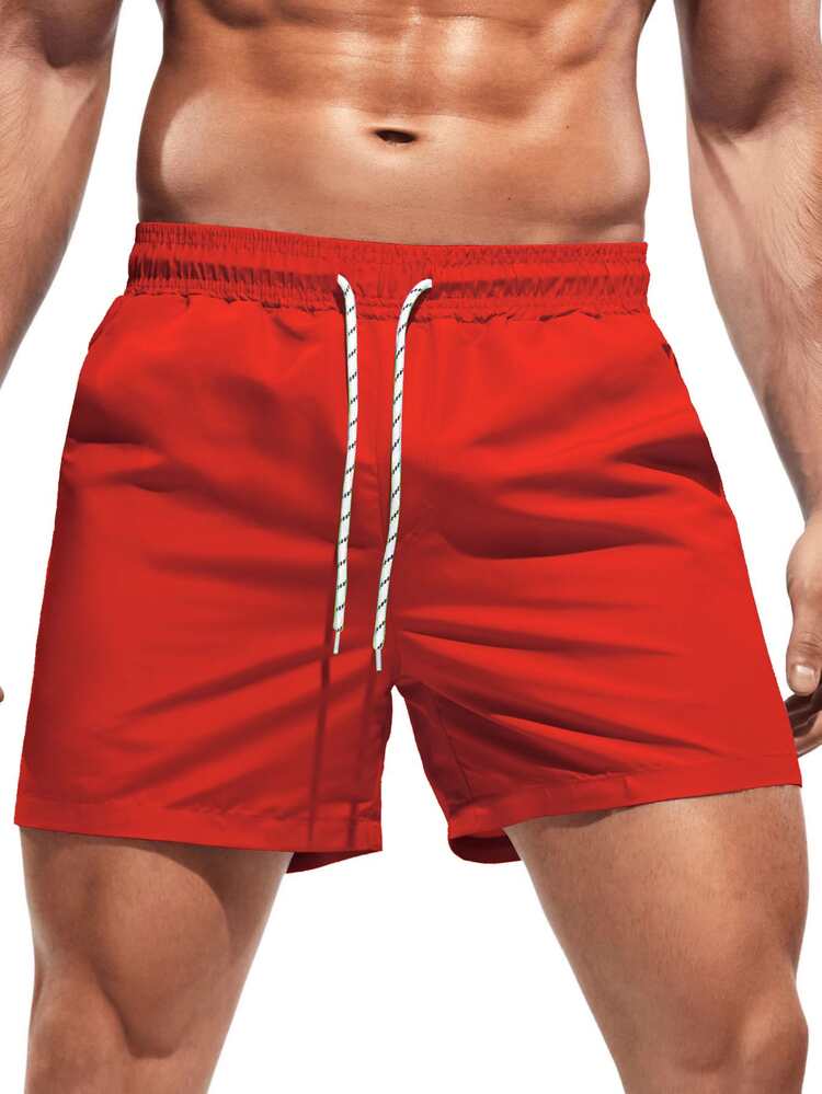 Men Solid Swim Trunks