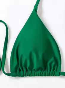 SHEIN Swim Top bikini halter unicolor triángulo