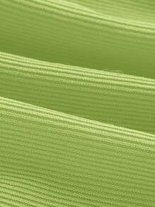 SHEIN ICON Lace Up Rib Knit Cami Top - Lime Green - View 3