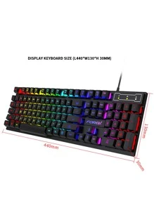 FOREV Teclado RGB con cable juego mecánico - Negro - Ver 3