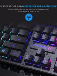 FOREV Teclado RGB con cable juego mecánico - Negro - Ver 5