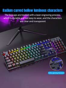 FOREV Teclado RGB con cable juego mecánico - Negro - Ver 6