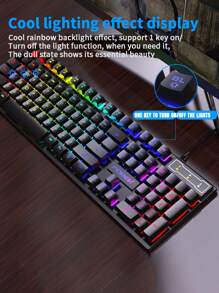 FOREV Teclado RGB con cable juego mecánico - Negro - Ver 8