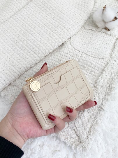 Crocodile Embossed Coin Slim Lightweight Portable Cash ID Card Card Zipper For Birthday Gift Anniversary On Valentine Day Couple Female Lady Girls Teenagers For College Student School Student Bag School Supplies For School Dorm Room & Back To School Gift Bag Present School Supplies Teacher Gifts Back To School Card Holder Wallet Business Card Holder Credit Card Holder Women For Women Wallet Mini Wallet Purse Wallet Card Wallet