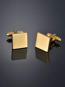 Gemelos de cobre con decoración geométrica para hombres a la moda y populares para regalo de joyería y para una apariencia elegante