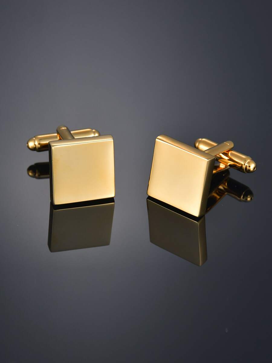 Gemelos de cobre con decoración geométrica para hombres a la moda y populares para regalo de joyería y para una apariencia elegante