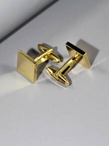 Gemelos de cobre con decoración geométrica para hombres a la moda y populares para regalo de joyería y para una apariencia elegante