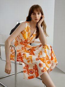 MOTF PREMIUM LINEN GATHERED FLOWY DRESS - Multicolor - View 10