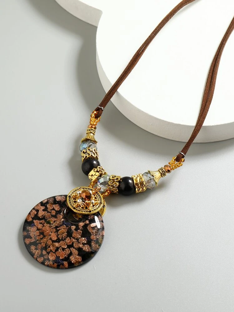 Round Glass Pendant Necklace