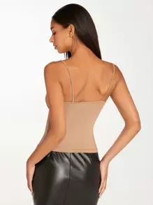 SHEIN BASICS Solid Cami Top - Apricot - View 2
