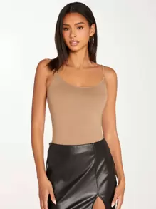 SHEIN BASICS Solid Cami Top - Apricot - View 3