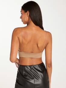 SHEIN BASICS Top de tirantes corto unicolor bustier